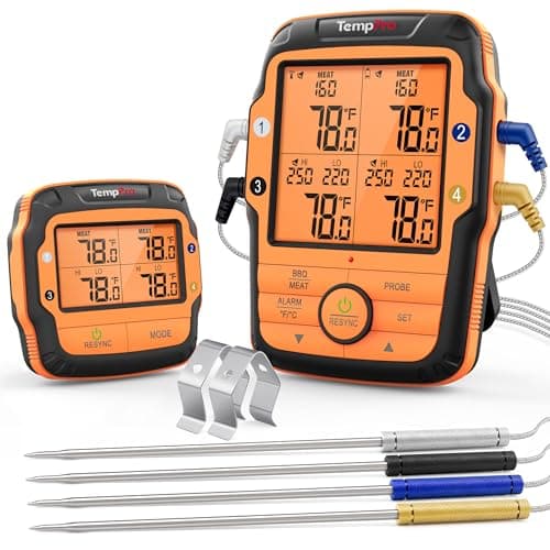 TempPro TempPro TempSync 1000FT 4-Probe Wireless Meat Thermometer (TP27)
